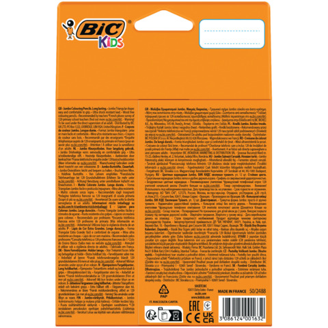 Matite colorate BIC Kids Evolution Triangle con fusto triangolare in conf. 12 pezzi assortiti - 82973511